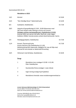 Gammelstad 2015-01-14 Mariakören vt 2015 14/1 Körstart kl 19.00