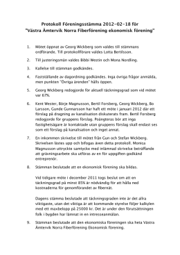 Protokoll – 18 feb 2012 - Västra Ämtervik Norra Fiberförening