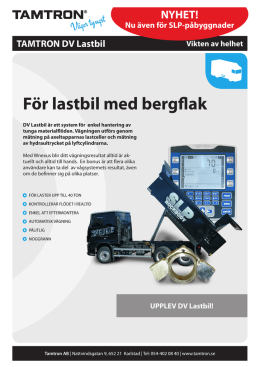 DV Lastbil Markvåg produktblad