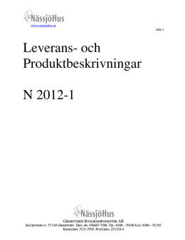 Leverans- och Produktbeskrivningar N 2012-1