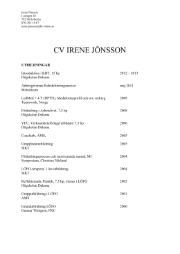 CV IRENE JÖNSSON