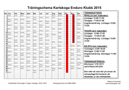 Träningschema Karlskoga Enduro Klubb 2015