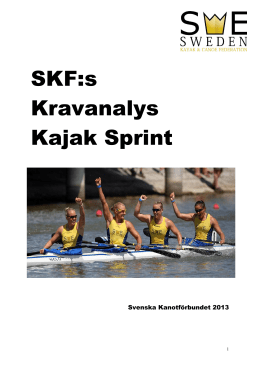 Kravanalys Kajak Sprint - Svenska Kanotförbundet