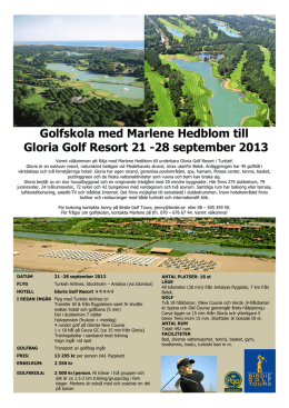 Golfskola med Marlene Hedblom till Gloria Golf