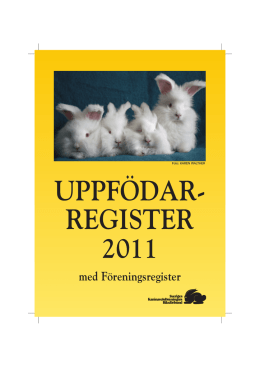 UPPFÖDAR- REGISTER 2011 med Föreningsregister