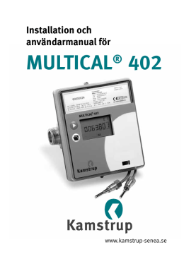 Installation och användarmanual för MULTICAL® 402