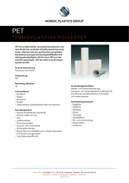 Ladda ner produktblad för PET/PETG Termoplastisk Polyester