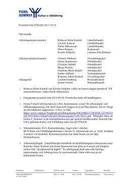 Protokoll från FÖSAM 2013-10