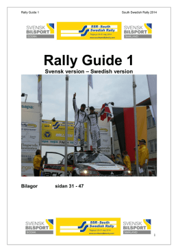 Rally Guide 1 svenska tryckoriginal