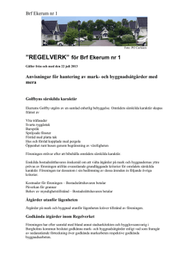 Regelverk Brf Ekerum 1 2013
