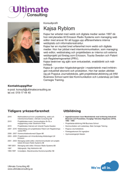 Kajsa Ryblom - Ultimate Consulting