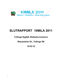 SLUTRAPPORT 10MILA 2011