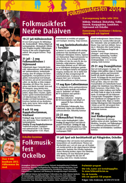 Folkmusikfest Nedre Dalälven - Arrangörsföreningen Folkmusikfest i