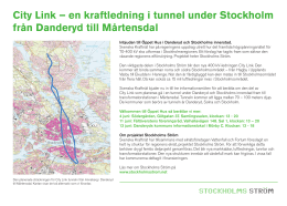 City Link – en kraftledning i tunnel under Stockholm från Danderyd