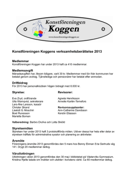 Konstföreningen Koggens verksamhetsberättelse 2013