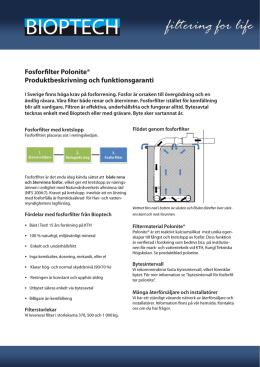 Produktbeskrivning och funktionsgaranti fosforfilter Polonite (pdf)