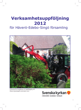 Verksamhetsuppföljning 2012 - Svenska Kyrkan Häverö