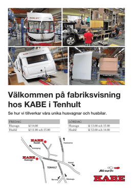 Välkommen på fabriksvisning hos Kabe i tenhult
