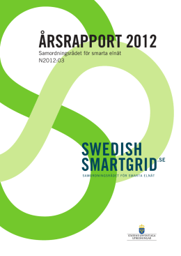 Årsrapport 2012 Samordningsrådet för smarta elnät