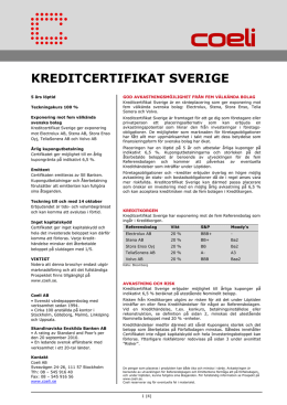Broschyr Kreditcertifikat Sverige