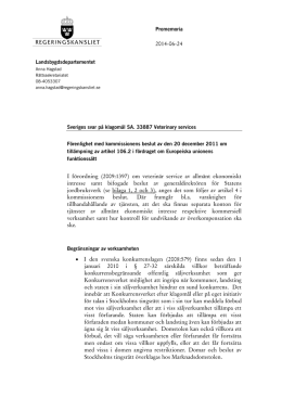 Annex 1 Submission of the Swedish authorities dated 24 June 2014
