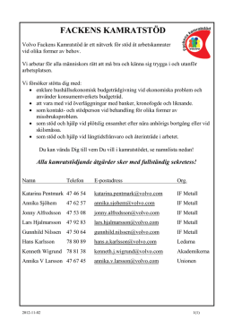 Interna kontaktlistan - Verkstadsklubben Volvo Skövde