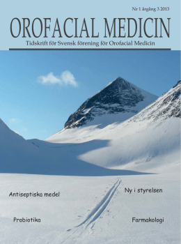 Orofacial Medicin nr 1 2013.pdf - Svensk förening för Orofacial Medicin
