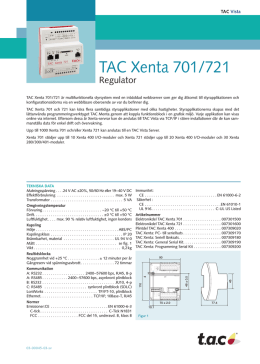 TAC Xenta 701/721 - Schneider Electric