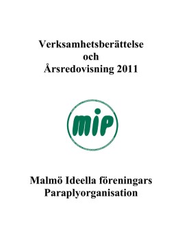 verksamhetsberattelse 2011 - MIP