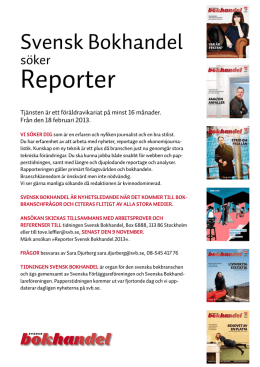 Reporter - Svensk Bokhandel