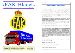 FAK-bladet december 2013 - Frivilliga Automobilkårernas Riksförbund