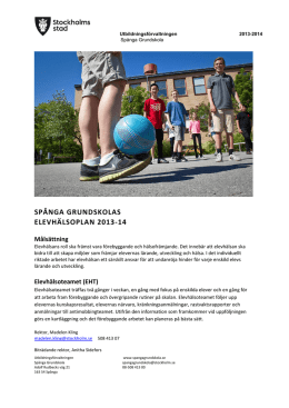 Elevhälsoplan (713 kB, pdf) - Spånga grundskola