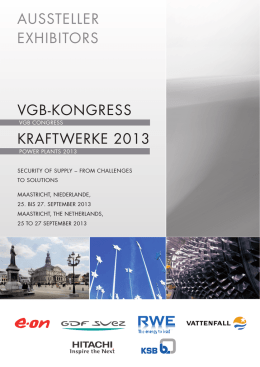 vgb-kongress kraftwerke 2013 aussteller exhibitors