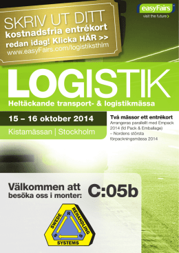 Personlig inbjudan Logistik Sthlm 2014