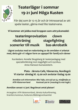 Teaterläger 18-20/6 - ATR Västernorrland