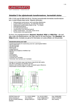Datablad oljeisolerade transformatorer (pdf, 340 kB)