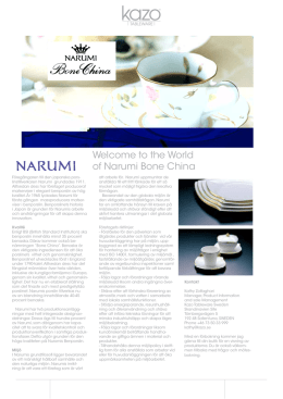 Welcome to the World of Narumi Bone China