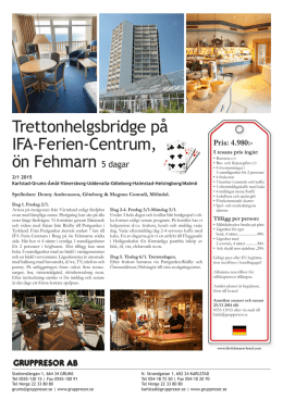 Trettonhelgsbridge på IFA-Ferien