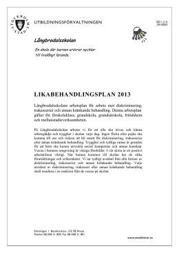 Likabehandlingsplan (370 kB, pdf) - Långbrodalsskolan