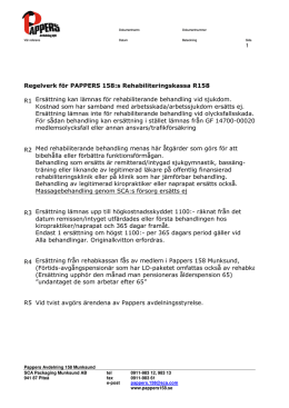 Regelverk för PAPPERS 158:s Rehabiliteringskassa, R 158