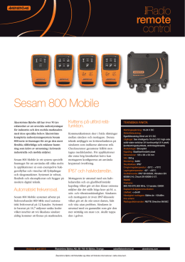 Produktblad Sesam 800 Mobile