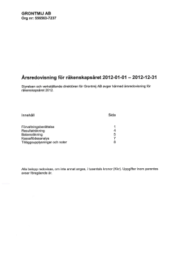 Årsredovisning Grontmij Sverige 2012 (pdf)