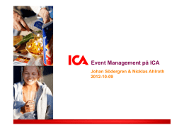 Event Management på ICA - HUGS Presentation 2012