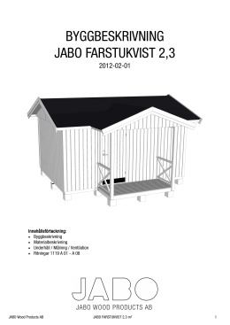 Farstukvist 2,4 till Tranemo 15 - Byggbeskrivning Svenska 20120201