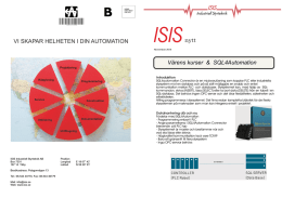 ISISNytt november2014 - ISIS Industriell Styrteknik