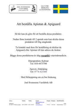 Apistan & Apiguard - Joel Svensson Vaxfabrik