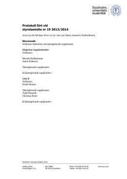 Protokoll styrelsemöte 2014-05-08