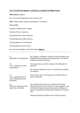 Protokoll från extra föreningsstämma 2011-01-24