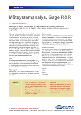 Mätsystemanalys, Gage R&R
