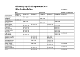 Göteborgscup 13-15 september 2014 H